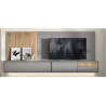 Mueble de Salón en Colores Rustic, Gris y Grafito con Luces LED | Estilo y Elegancia para tu Hogar