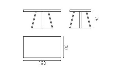Moderna mesa de comedor rectangular
