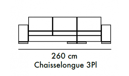 Sofá de 3 plazas y chaiselongue 260 cm